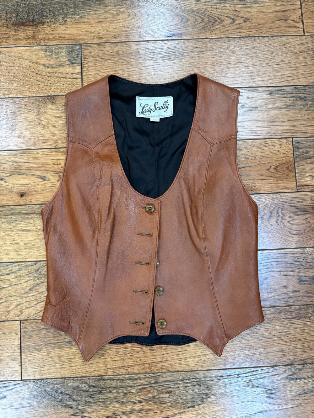 Vintage Lady scully brown leather vest